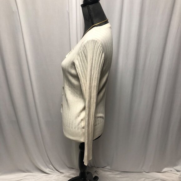 Emaline Sweater Womens Size Petite Large Long Sleeve Laced Front Ribbed Pullover - Picture 3 of 7